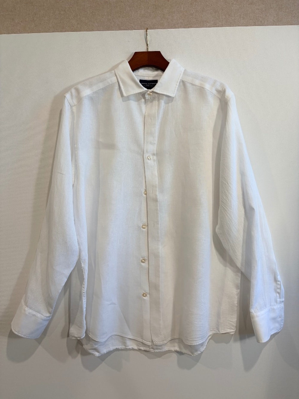 Charles Tyrwhitt Men’s M Classic Fit White 100% Linen Button Down Shirt